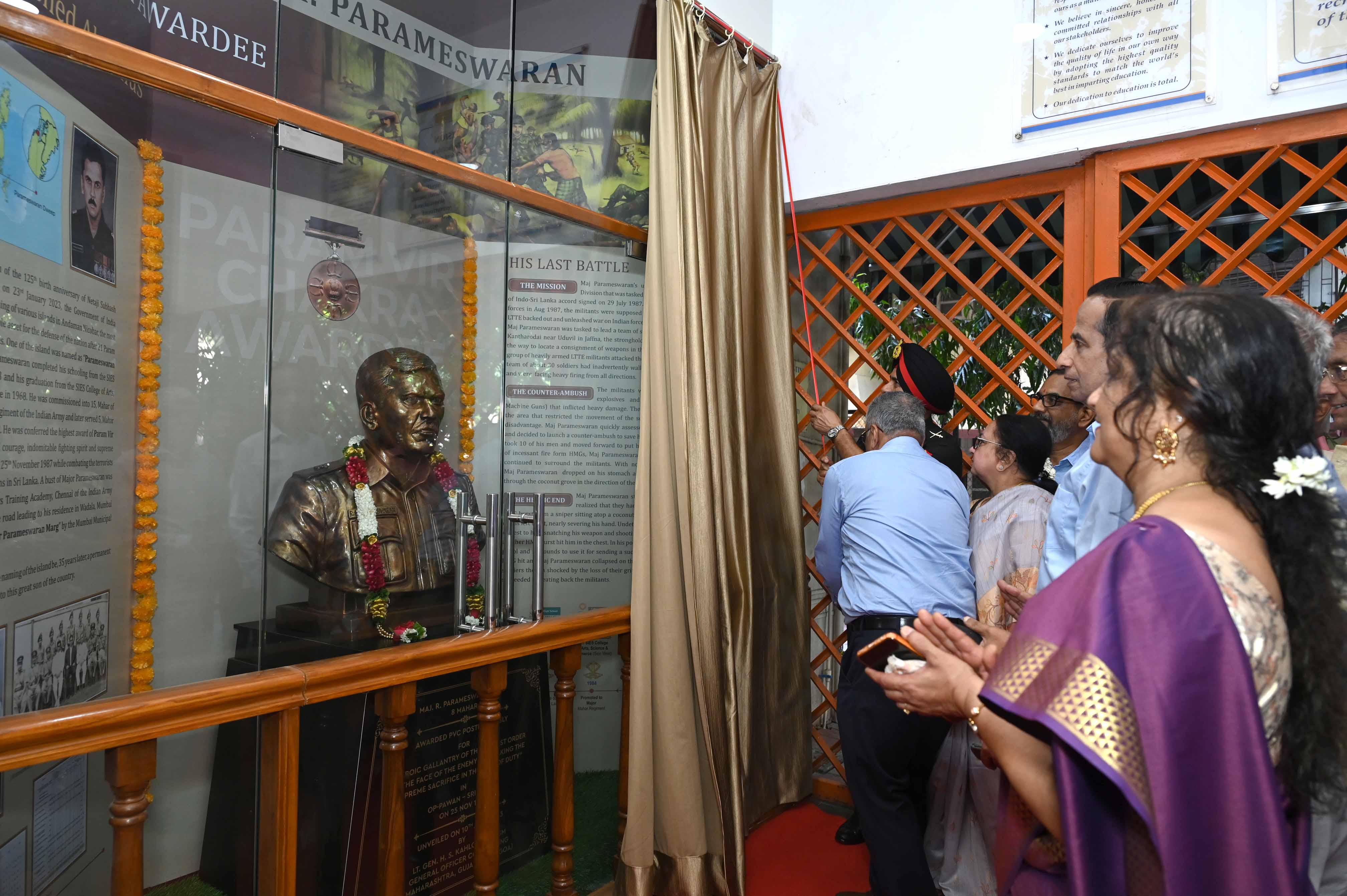 unveiling the bust of pvc major r. parameshwaran on saturday, 10th june 2023